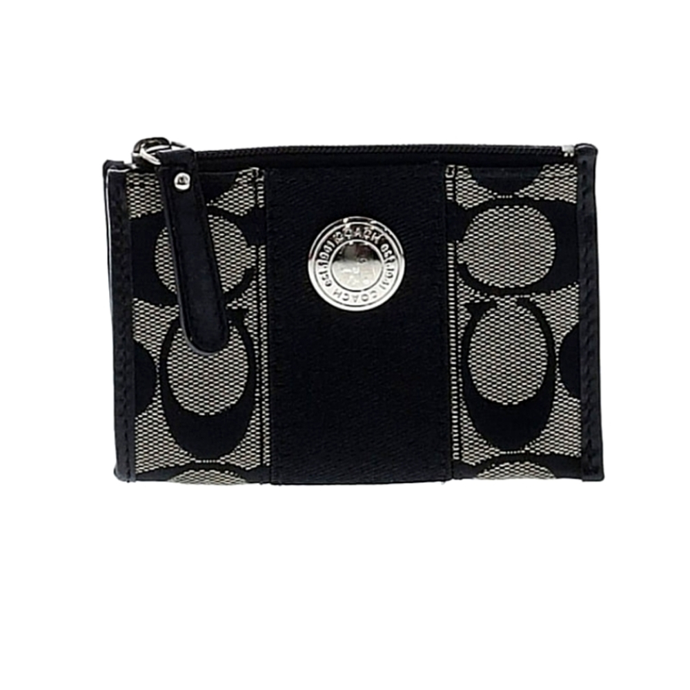 Coach Signature Monogram Jacquard C Logo Coin Purse - 4.5"L x 3.25"H x 1"D